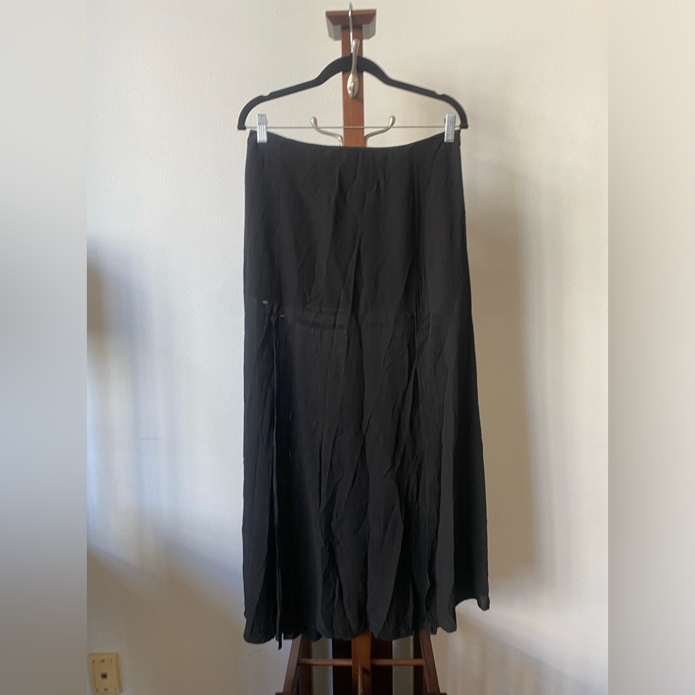 Black Long Sheer Skirt with mini skirt liner inside size M